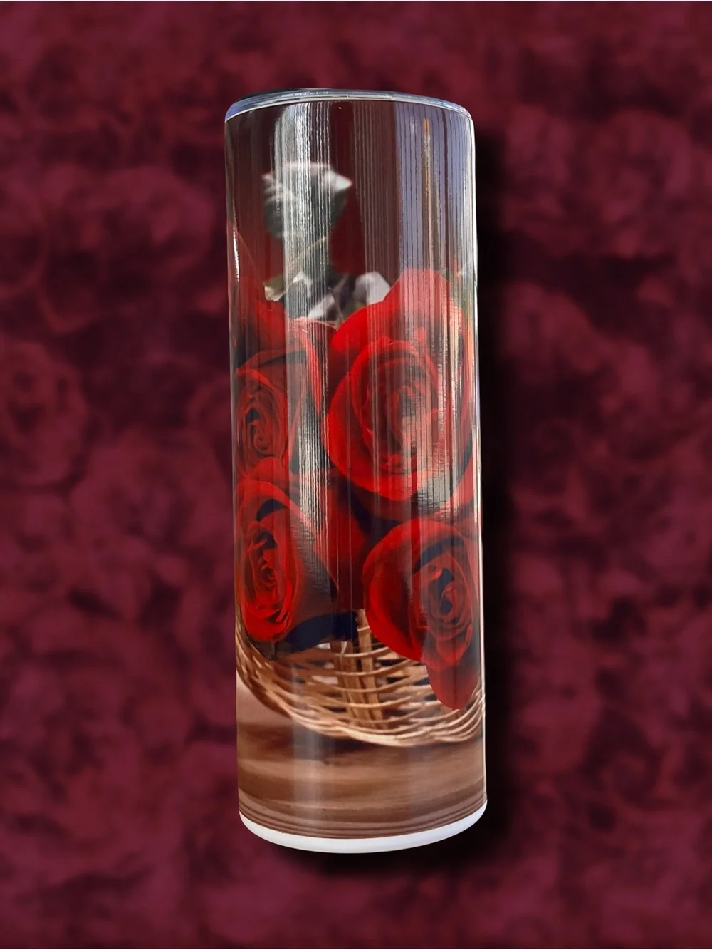 Red Rose Tumbler Water Bottle